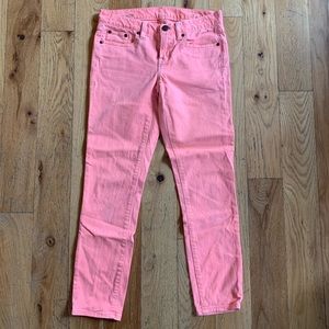 Neon Coral J.Crew Toothpick Jeans
